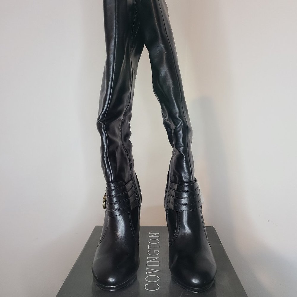 NEW Never Worned Womens Covington Black Leather Louisa Boot Size 8M